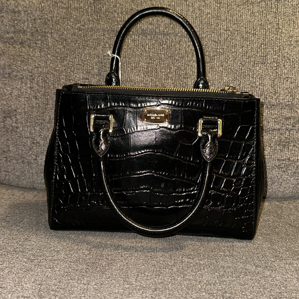 Micheal Kors Black Croc bag